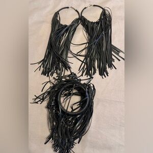 Sassy Jones Black Geometric Earrings and Bracelet